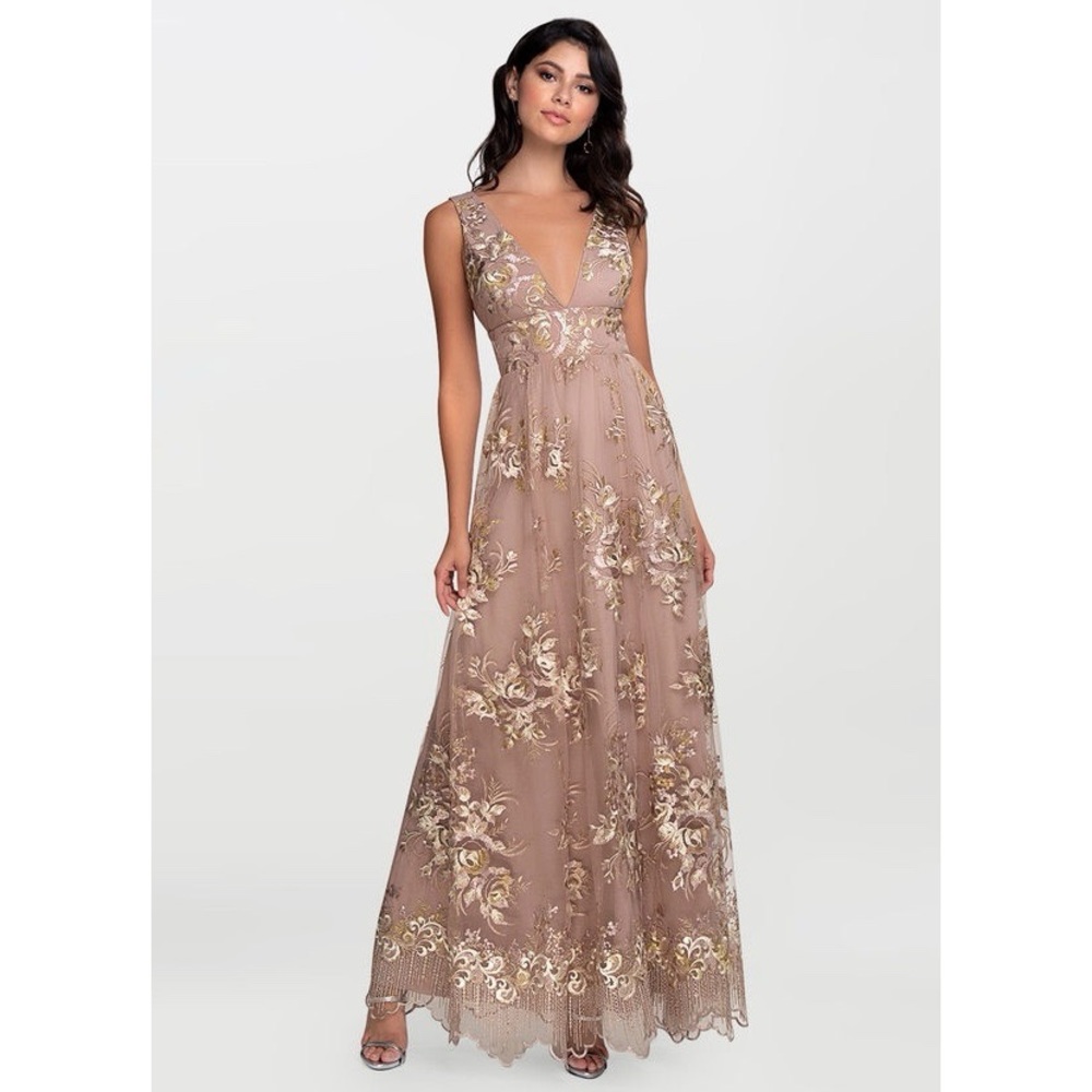 Blush Mark …Dusty Rose Embroidery Maxi Dress